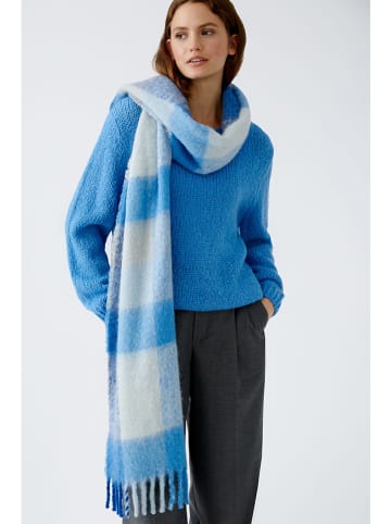 Oui Schal in Blau/ Weiß