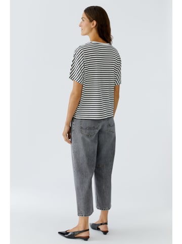 Oui Shirt in Weiß/ Schwarz