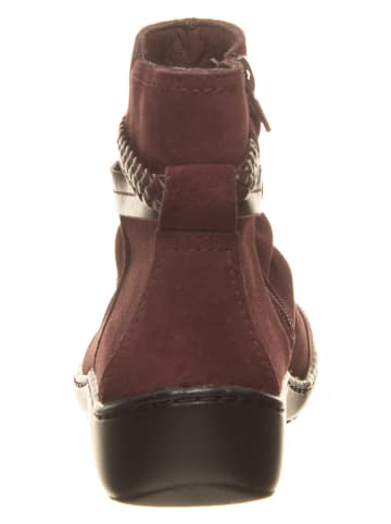 Clarks Leder-Ankle-Boots in Bordeaux