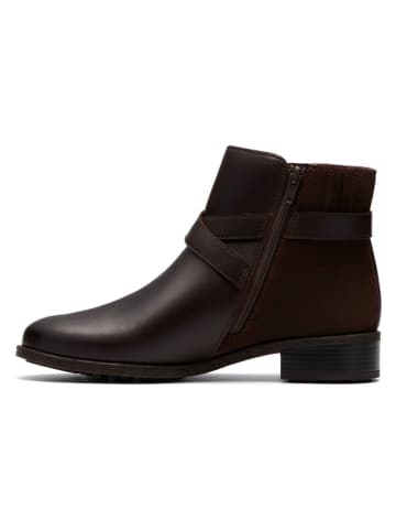 Clarks Leder-Ankle-Boots in Braun