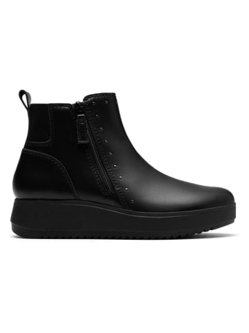 Clarks Leder-Ankle-Boots in Schwarz