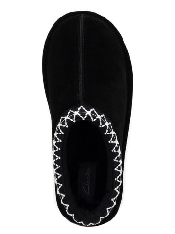 Clarks Skórzane kapcie w kolorze czarnym