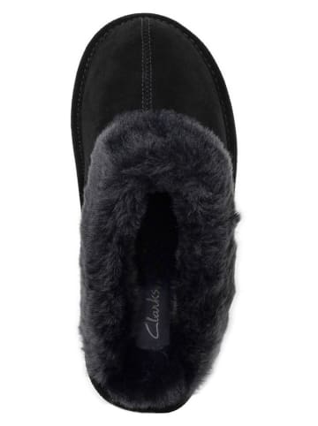 Clarks Skórzane kapcie w kolorze czarnym
