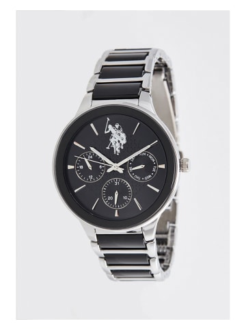U.S. Polo Assn. Kwartshorloge zilverkleurig/zwart