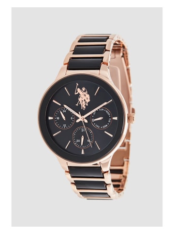U.S. Polo Assn. Quarzuhr in Roségold/ Schwarz