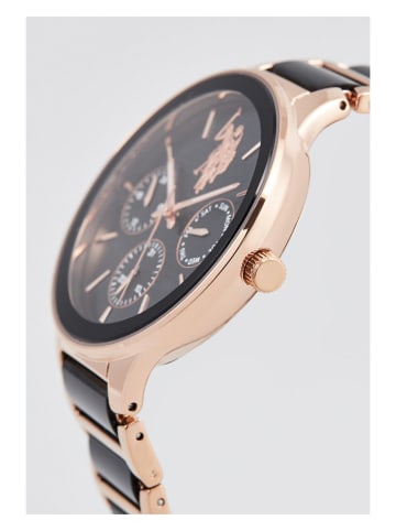 U.S. Polo Assn. Kwartshorloge roségoudkleurig/zwart