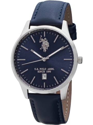 U.S. Polo Assn. Kwartshorloge donkerblauw/zilverkleurig