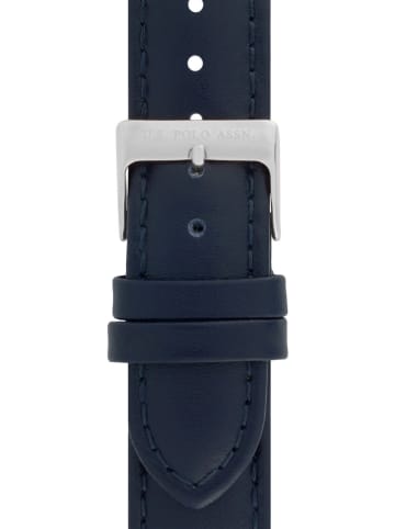 U.S. Polo Assn. Kwartshorloge donkerblauw/zilverkleurig