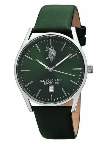 U.S. Polo Assn. Kwartshorloge groen/zilverkleurig