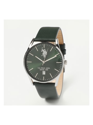 U.S. Polo Assn. Kwartshorloge groen/zilverkleurig