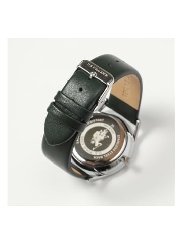 U.S. Polo Assn. Zegarek kwarcowy w kolorze srebrno-zielonym