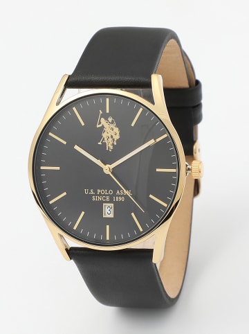 U.S. Polo Assn. Quarzuhr in Schwarz/ Gold