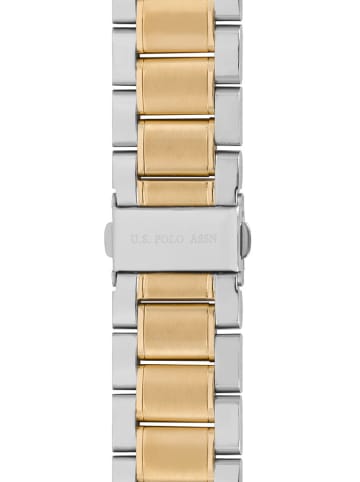 U.S. Polo Assn. Chronograaf zilverkleurig-goudkleurig/wit