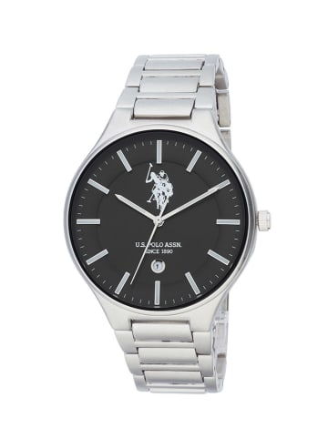 U.S. Polo Assn. Kwartshorloge zilverkleurig/zwart