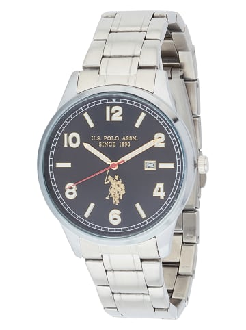 U.S. Polo Assn. Kwartshorloge zilverkleurig/zwart