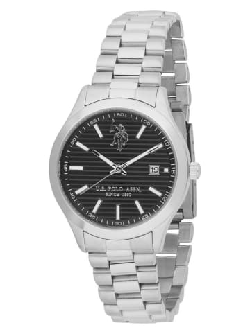 U.S. Polo Assn. Kwartshorloge zilverkleurig/zwart