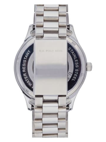 U.S. Polo Assn. Kwartshorloge zilverkleurig/donkergroen