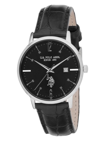 U.S. Polo Assn. Kwartshorloge zwart/zilverkleurig