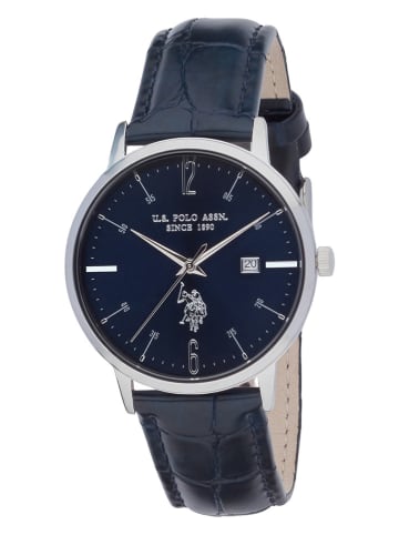 U.S. Polo Assn. Kwartshorloge donkerblauw/zilverkleurig