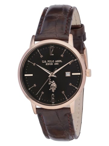 U.S. Polo Assn. Kwartshorloge bruin/goudkleurig/zwart