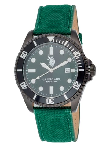 U.S. Polo Assn. Zegarek kwarcowy w kolorze zielono-czarnym