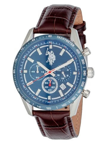 U.S. Polo Assn. Chronograph in Braun/ Silber/ Blau
