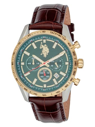 U.S. Polo Assn. Chronograaf bruin/goudkleurig/groen
