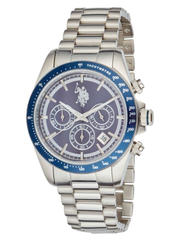 U.S. Polo Assn. Chronograaf zilverkleurig/blauw