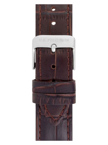 U.S. Polo Assn. Kwartshorloge bruin/zilverkleurig/grijs