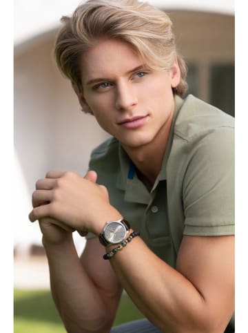 U.S. Polo Assn. Zegarek kwarcowy w kolorze srebrno-brązowo-szarym