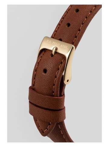 U.S. Polo Assn. Kwartshorloge bruin/goudkleurig/zwart