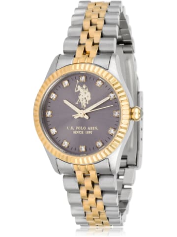 U.S. Polo Assn. Kwartshorloge zilverkleurig-goudkleurig/grijs