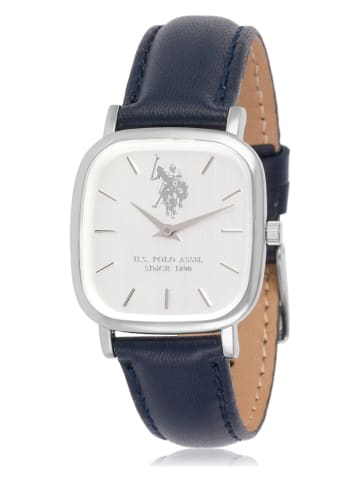 U.S. Polo Assn. Kwartshorloge donkerblauw/zilverkleurig/wit