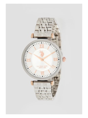 U.S. Polo Assn. Kwartshorloge zilverkleurig/wit