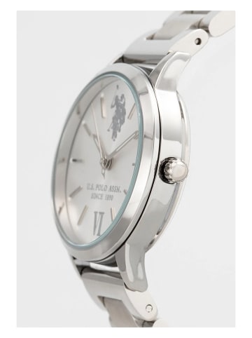 U.S. Polo Assn. Quarzuhr in Silber/ Weiß