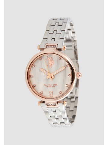 U.S. Polo Assn. Quarzuhr in Silber/ Roségold/ Weiß