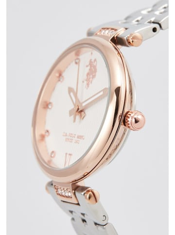 U.S. Polo Assn. Quarzuhr in Silber/ Roségold/ Weiß