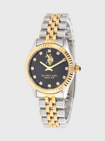 U.S. Polo Assn. Quarzuhr in Silber-Gold/ Schwarz