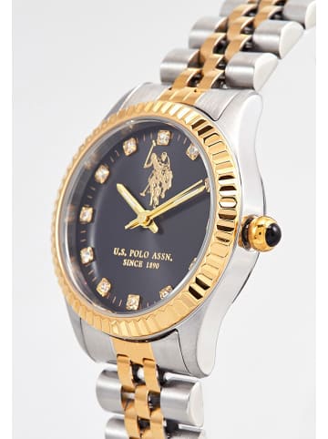 U.S. Polo Assn. Kwartshorloge zilverkleurig-goudkleurig/zwart