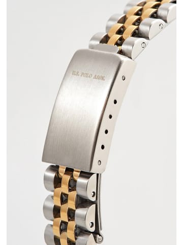 U.S. Polo Assn. Kwartshorloge zilverkleurig-goudkleurig/zwart