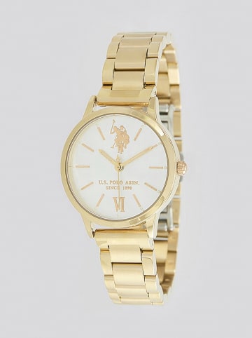 U.S. Polo Assn. Kwartshorloge goudkleurig/wit