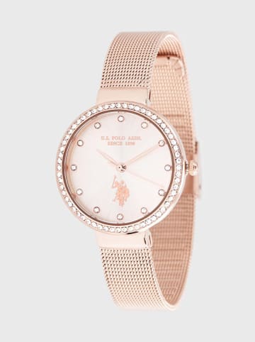U.S. Polo Assn. Kwartshorloge roségoudkleurig/wit