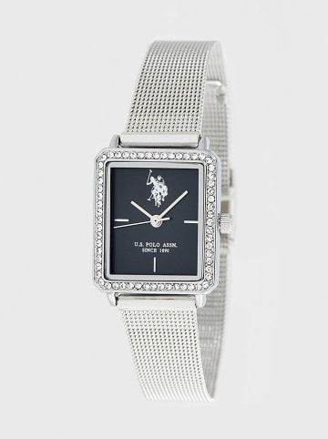 U.S. Polo Assn. Kwartshorloge zilverkleurig/zwart
