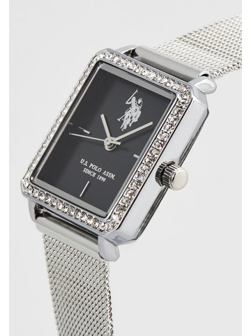 U.S. Polo Assn. Kwartshorloge zilverkleurig/zwart