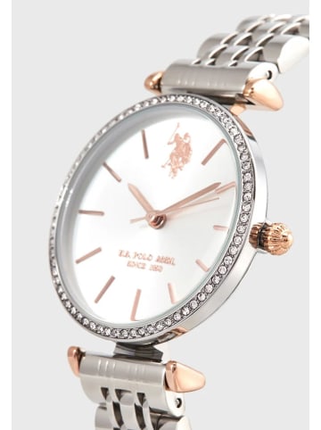 U.S. Polo Assn. Zegarek kwarcowy w kolorze srebrno-białym