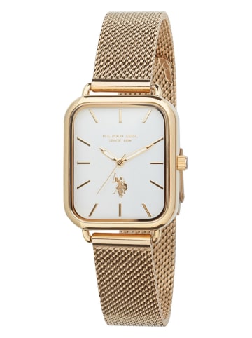 U.S. Polo Assn. Quarzuhr in Gold/ Weiß