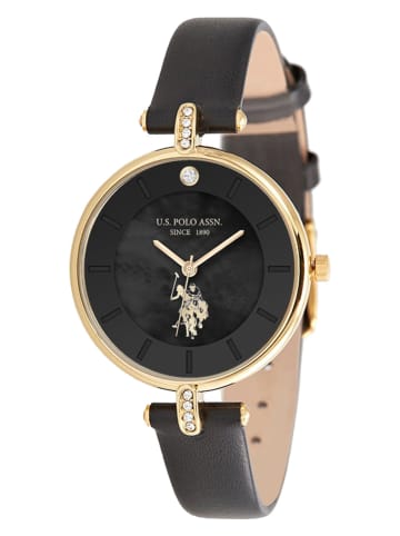 U.S. Polo Assn. Kwartshorloge zwart/goudkleurig