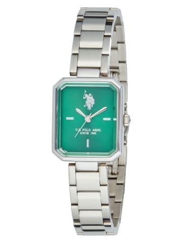 U.S. Polo Assn. Kwartshorloge zilverkleurig/groen