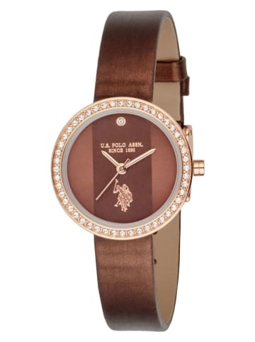 U.S. Polo Assn. Quarzuhr in Braun/ Roségold