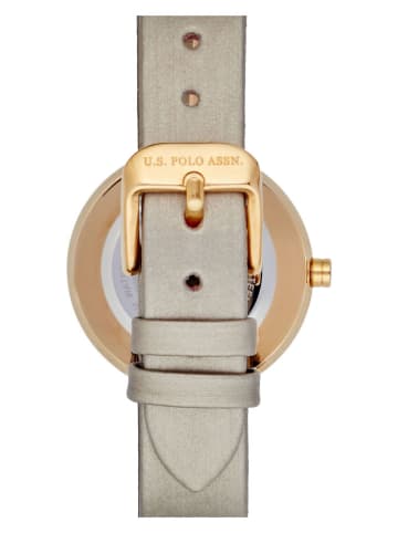 U.S. Polo Assn. Quarzuhr in Taupe/ Gold
